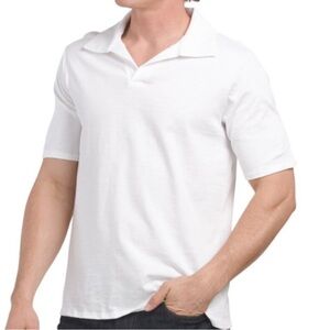 rag & bone White Men's  Johnny slub Polo Shirt